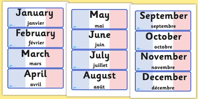Days, Dates, Time, Months & Seasons : French 5 Days, Dates, Time, Months & Seasons : French 5