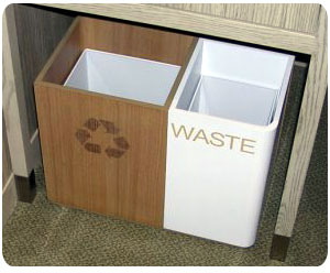 Global Green Initiatives 7 Green Hotel Guest Room Recycling Bin